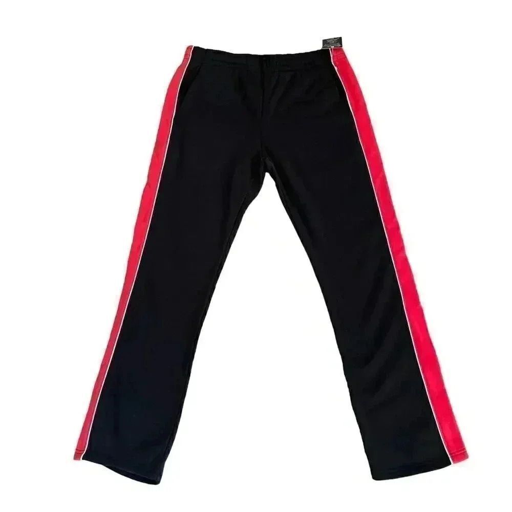 NWT Blue Gear Black Red Stripe Cotton Blend Track Straigt
Leg Cozy Mens Pants M